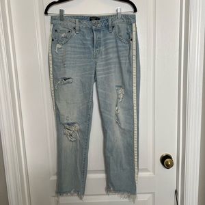 Abercrombie & Fitch The Boyfriend Mid Rise Distressed Jeans